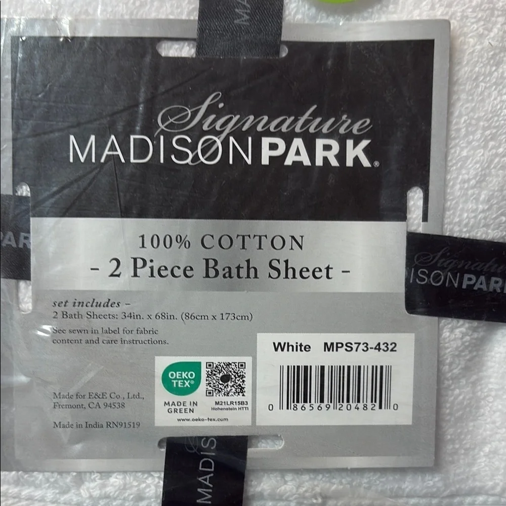 Madison Park White Bath Towels Luxurious Cotton Set